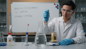 Researcher analyzing data from a precise dilution experiment