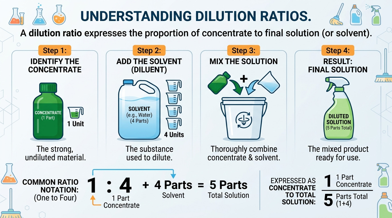 What is dilution ratio - definition and explanation of concentration mixing ratios