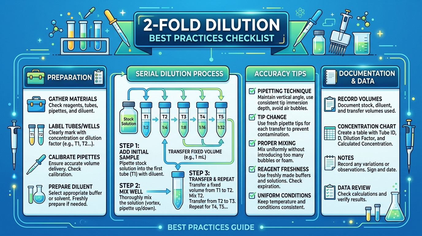 2 fold dilution calculator best practices checklist for accurate titration and standard curve work