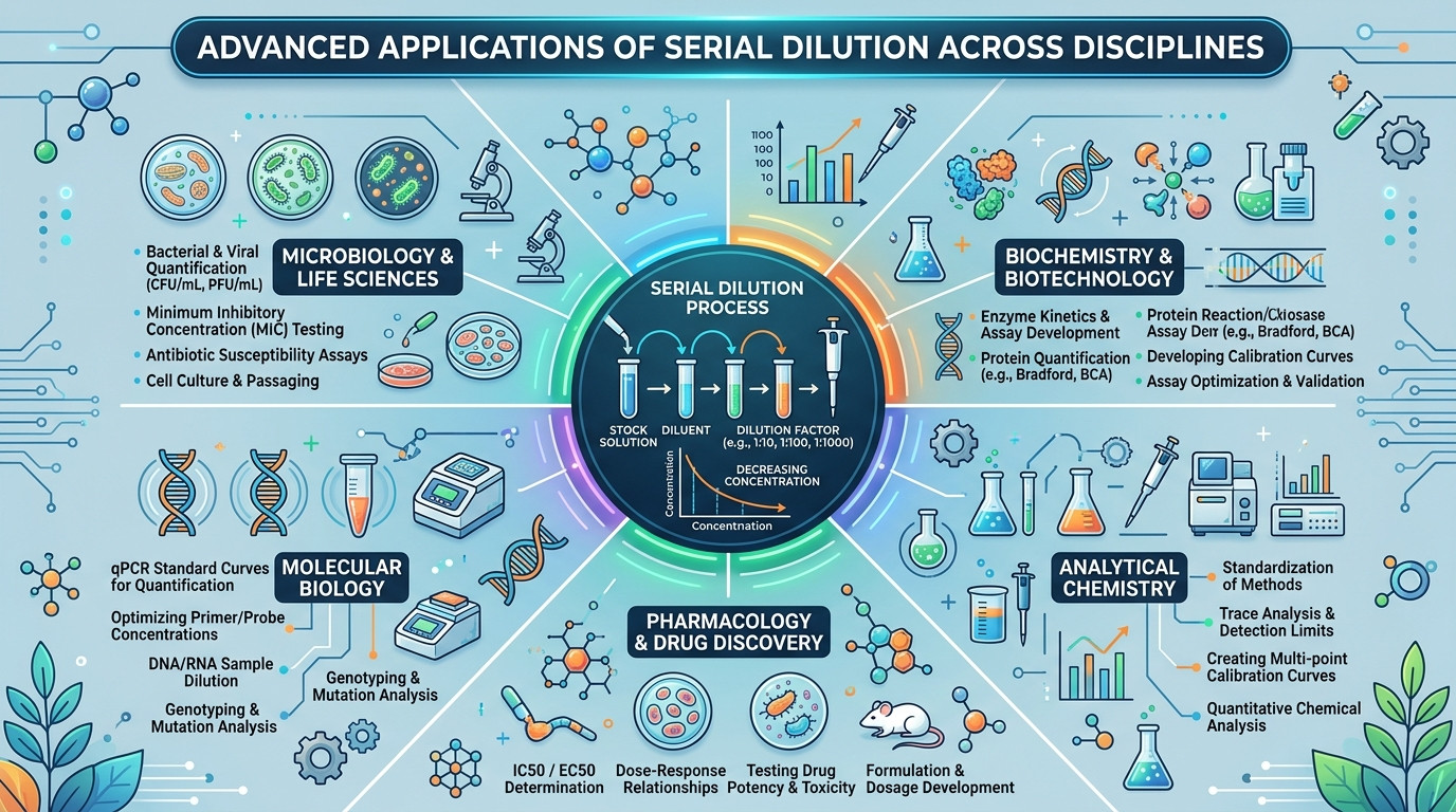 Serial dilution calculation advanced applications in viable cell counting serology calibration curves and water microbiology
