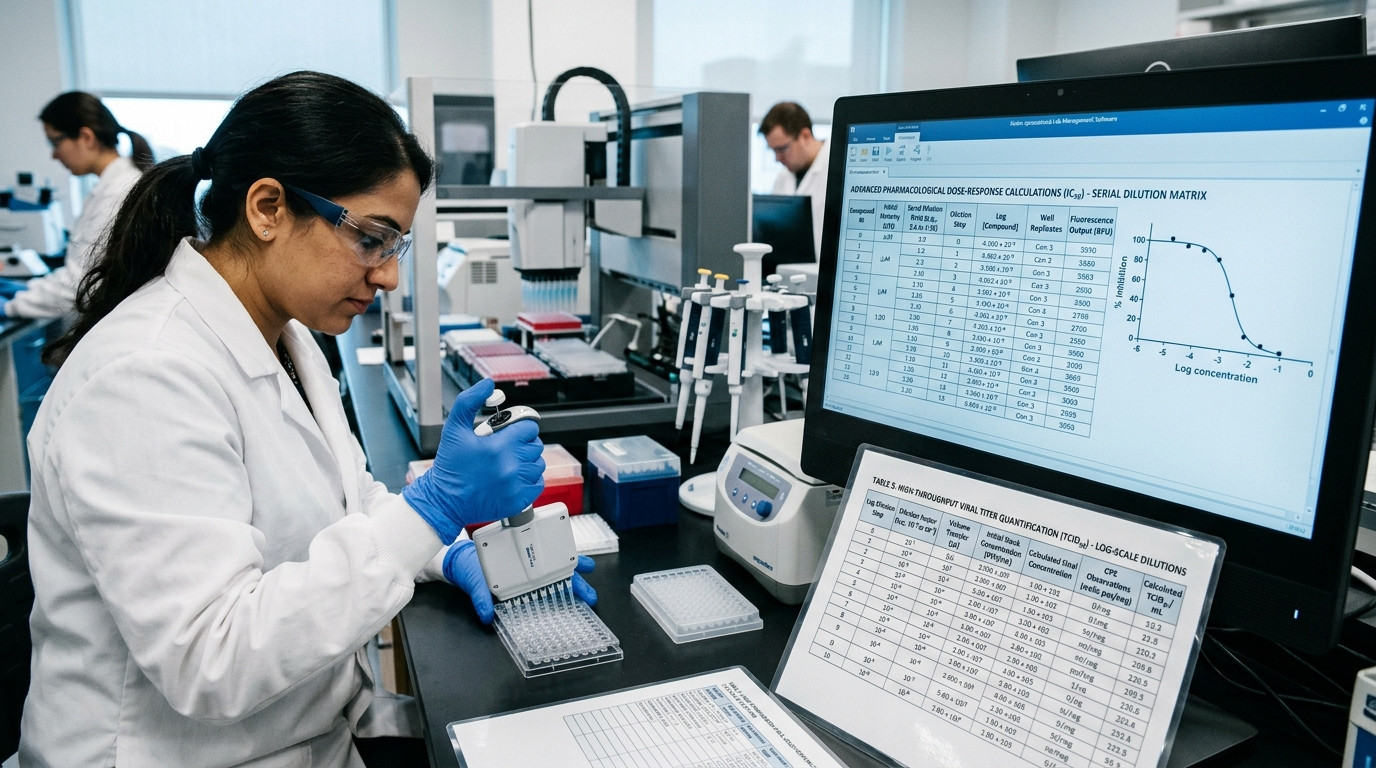 Advanced serial dilution calculation table applications in microbiology and molecular biology