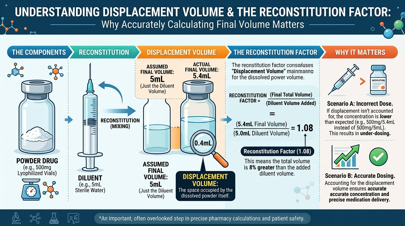 Pharmaceutical dilution calculator step-by-step drug preparation process in hospital pharmacy