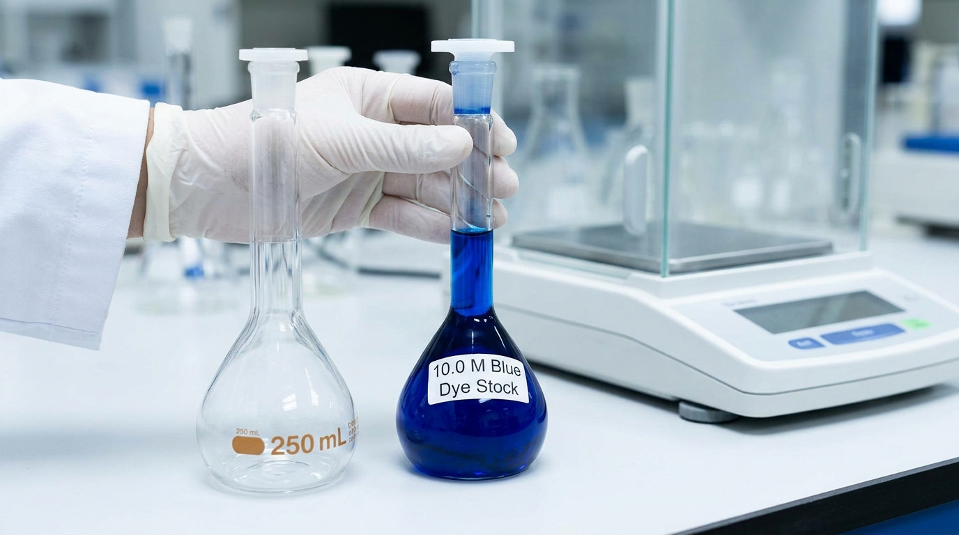How to do a dilution calculation step by step showing the formula and dilution factor relationships