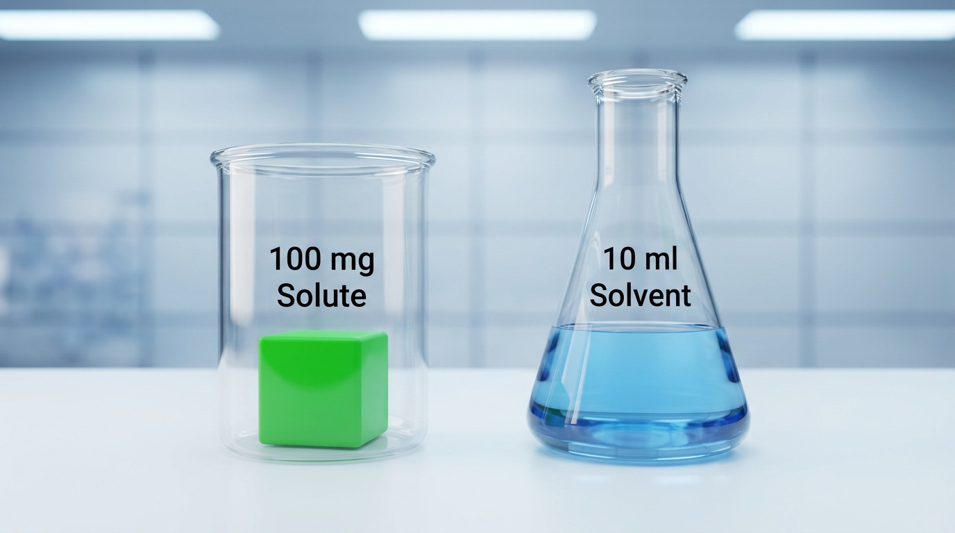 mg per ml dilution calculator showing mass per volume unit conversions and dilution factor relationships