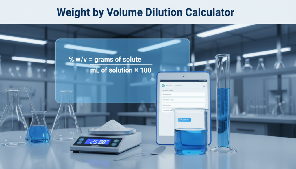 weight by volume dilution calculator