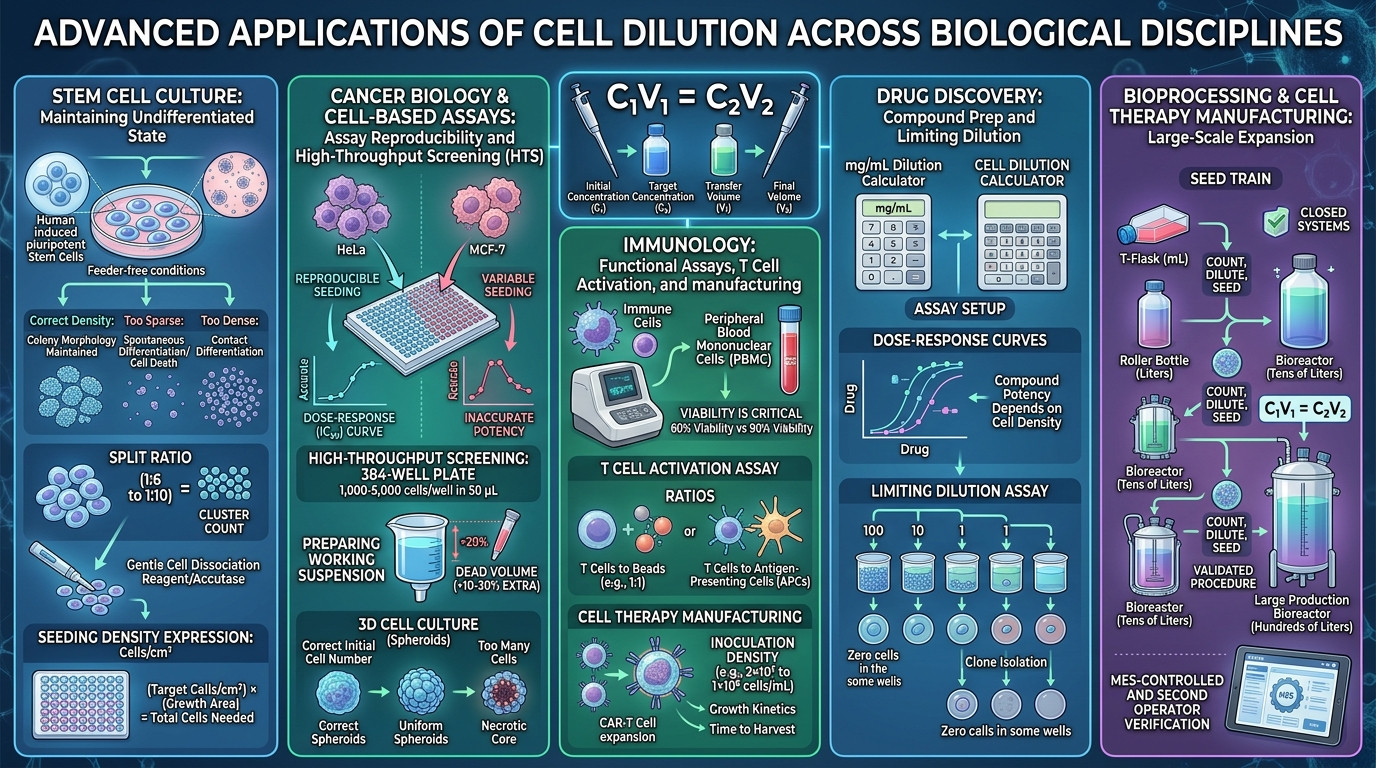Cell dilution calculator advanced applications in stem cells cancer immunology and bioprocessing