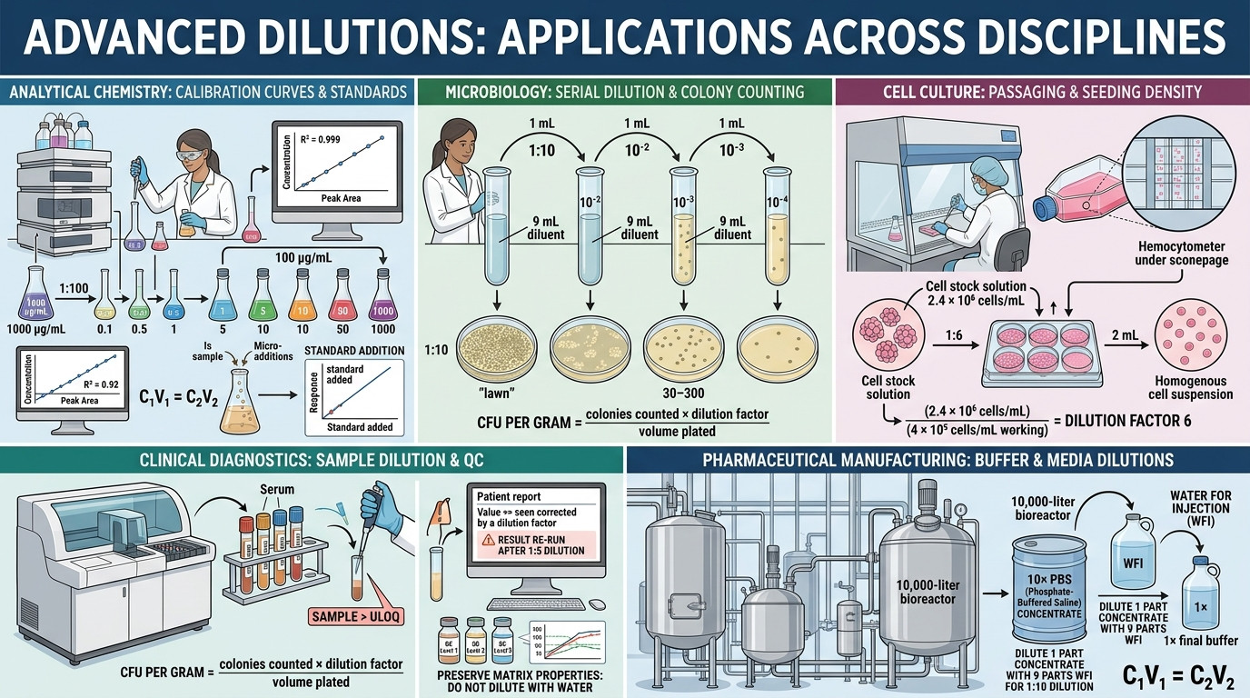 How to do dilutions in the lab advanced applications in cell culture microbiology HPLC and pharmaceutical manufacturing
