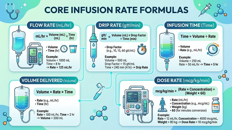 IV infusion pump and drip chamber for infusion rate calculation in a hospital