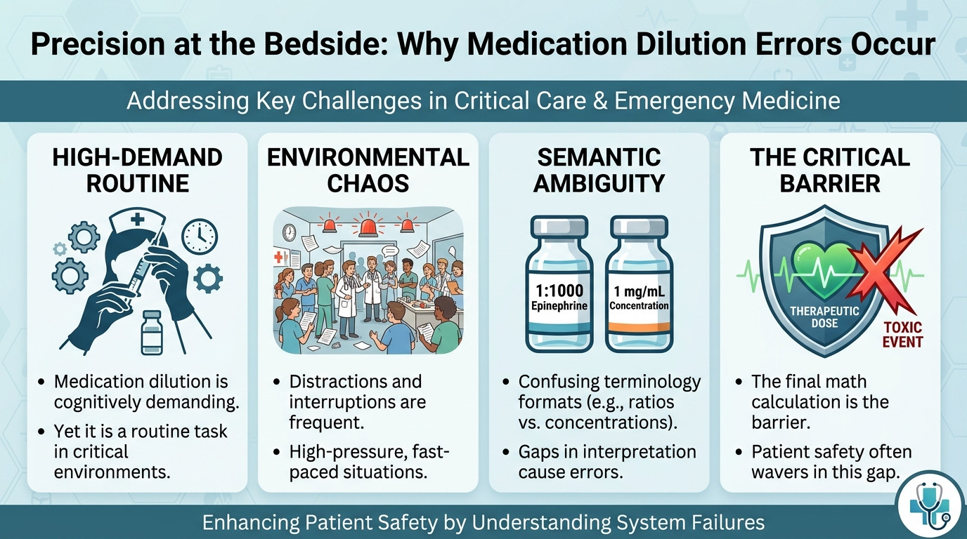 Medication Dilution Calculator visualization showing clinical syringe preparation