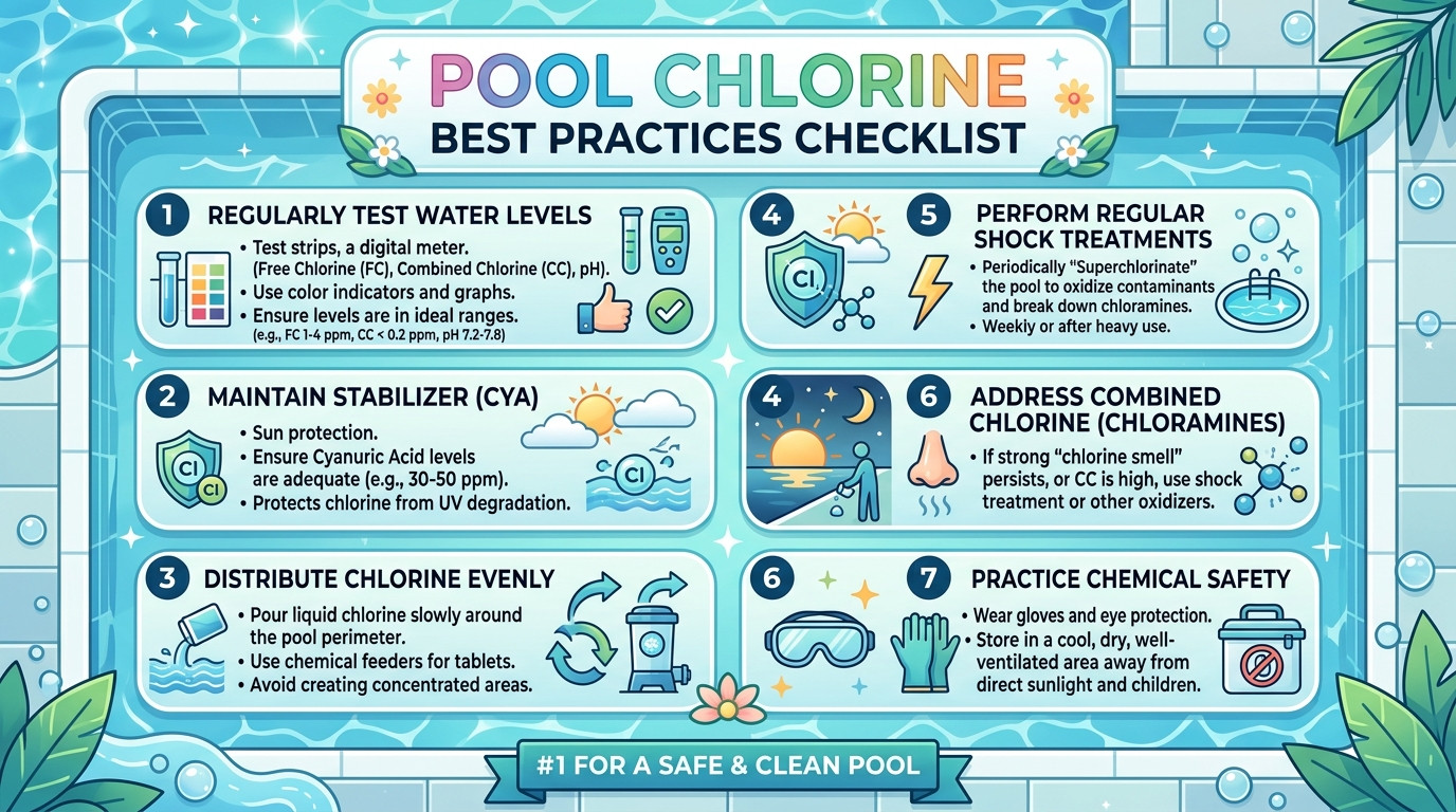 Pool chlorine calculator best practices checklist for safe and accurate pool chlorination