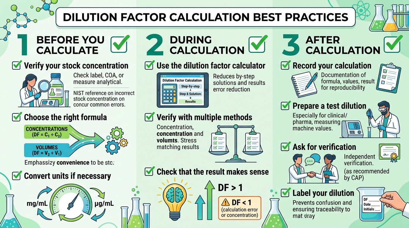 Real-world dilution factor scenarios in PCR, microbiology, and HPLC
