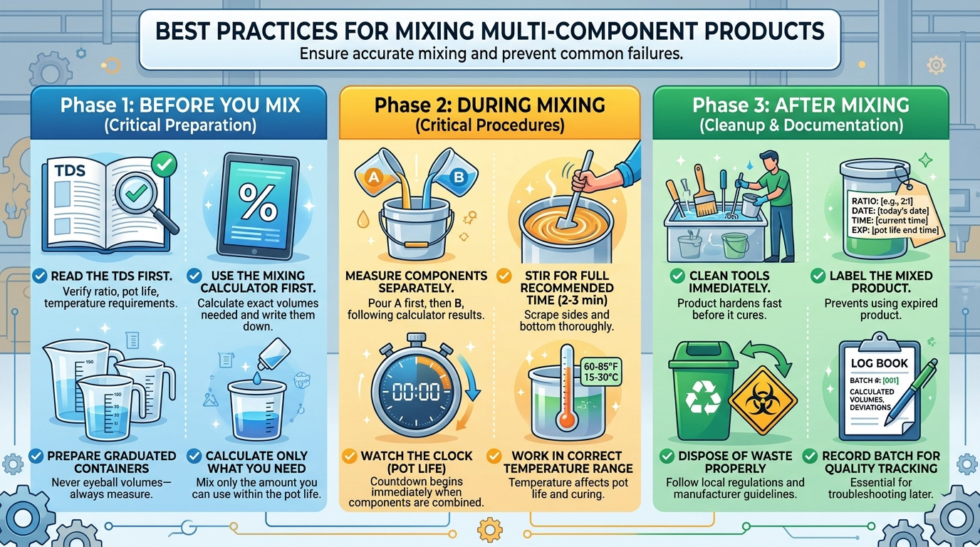 Mixing ratio calculator best practices checklist for industrial and automotive applications