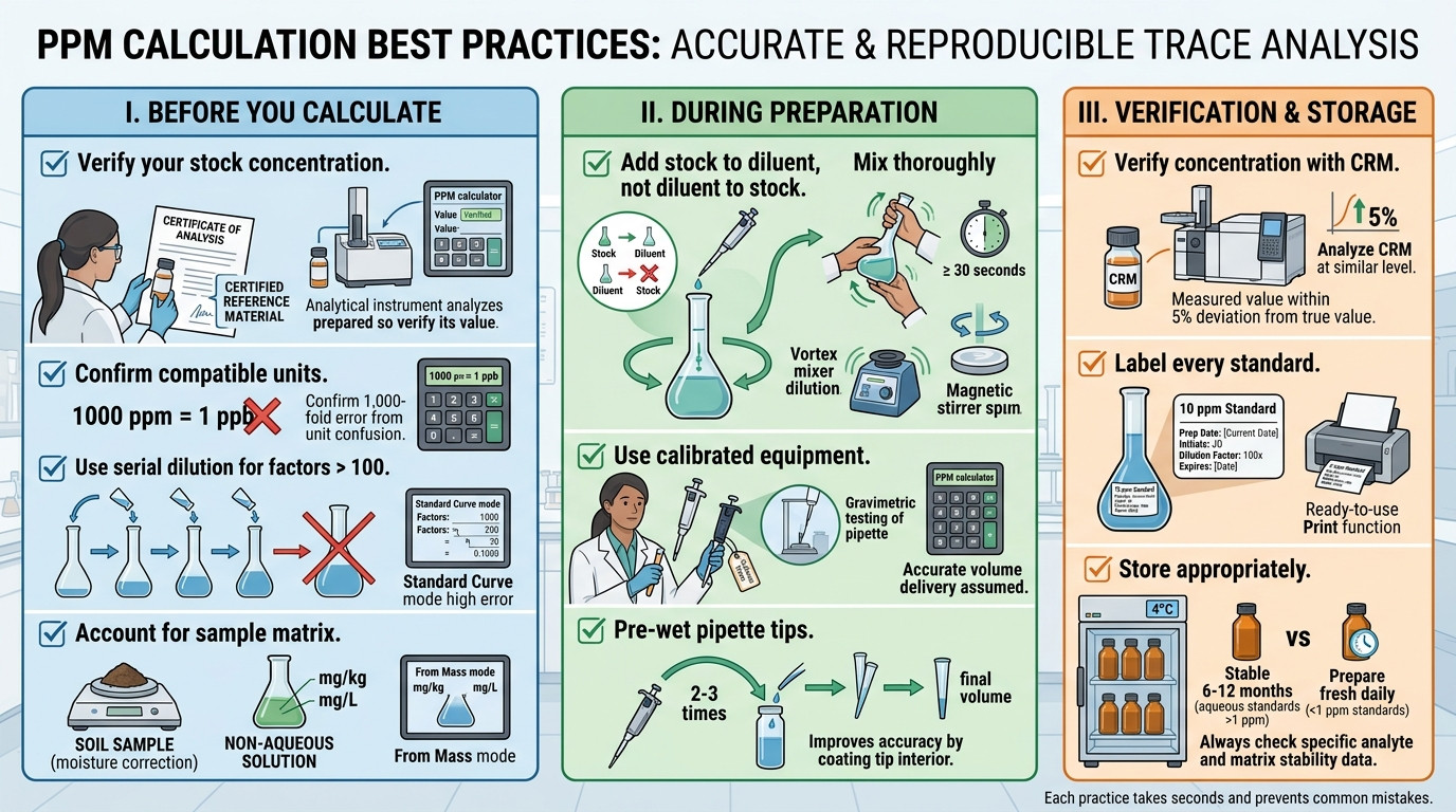 PPM calculation best practices checklist for environmental and analytical accuracy
