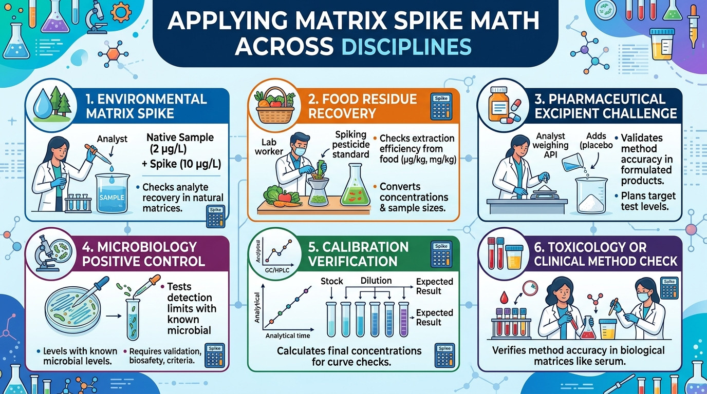 Spike Solution Calculator applications for environmental food pharmaceutical microbiology and calibration workflows