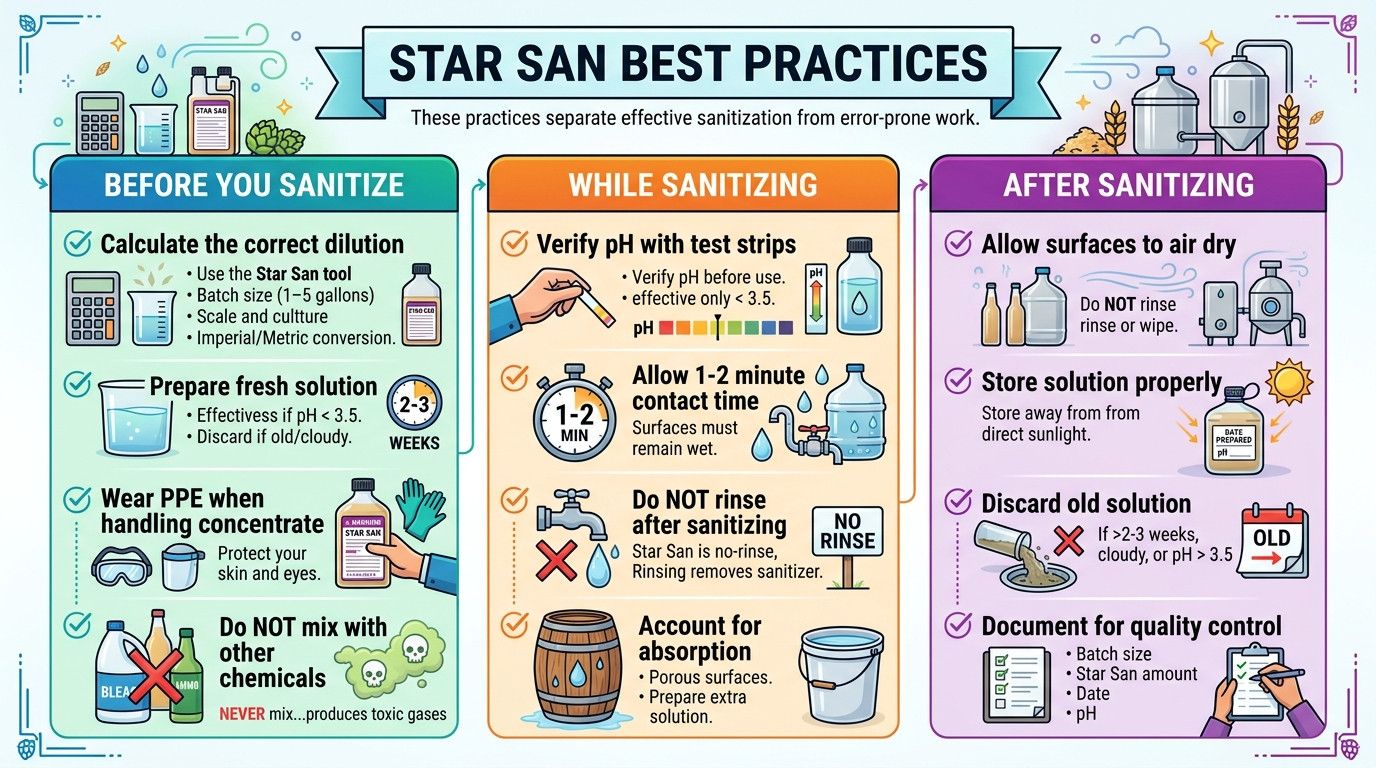 Star San sanitizer best practices checklist for brewing and food service