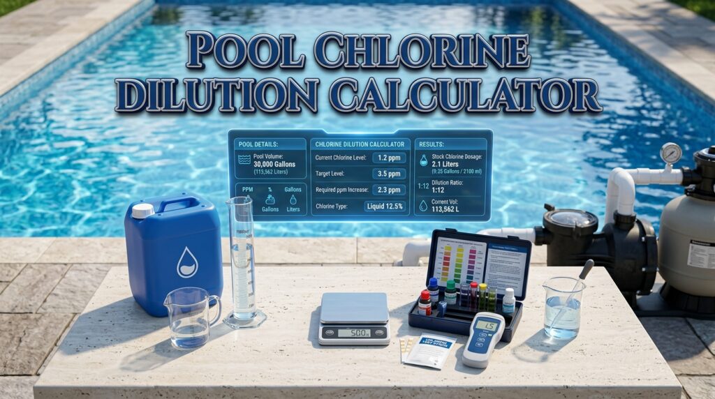Pool Chlorine Dilution Calculator